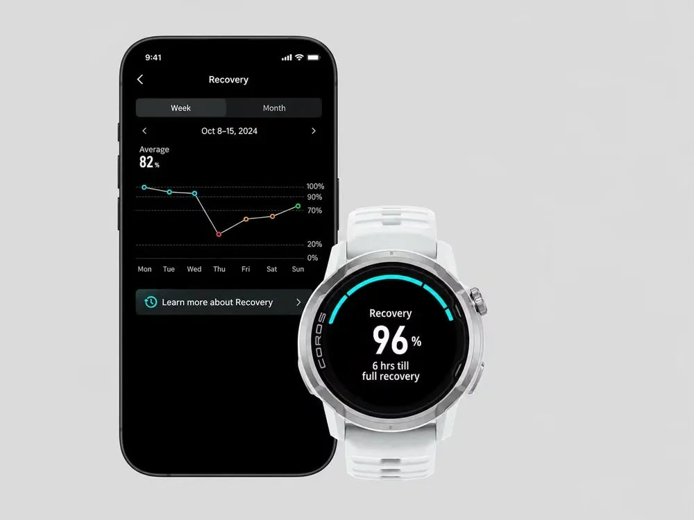 Recovery Timer i regeneracja na telefonie i zegarku COROS APEX 4